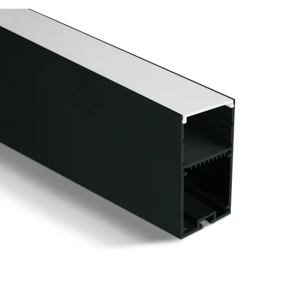ONE Light Profils larges en surface/suspendus - 3.6 x 6.7 cm - longueur 200 cm - noir