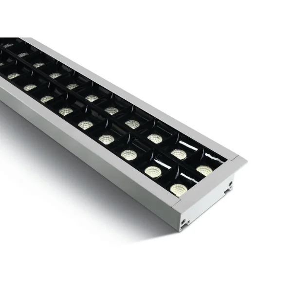 ONE Light Profils linéaires LED encastrés - plafonnier encastré - 130 x 8 x 5,5 cm - 40W LED inclus - blanc - couleur de lumière blanc chaud