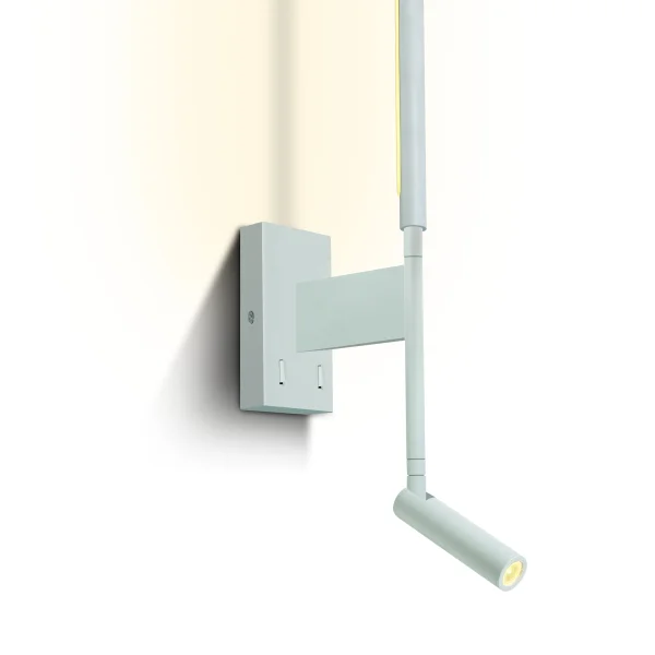 ONE Light Reading Spot - spot mural avec interrupteur - 10 x 7 x 51,5 cm - 3W + 6W LED inclus - blanc