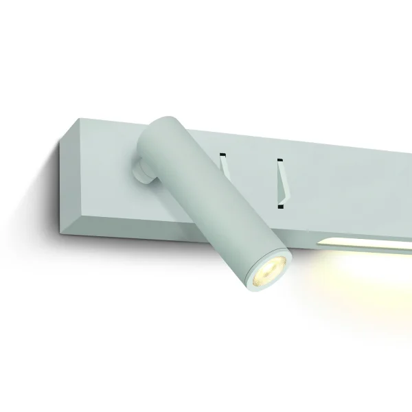 ONE Light Reading Spot - spot mural avec interrupteur - 30 x 3,5 x 5 cm - 3W + 6W LED inclus - blanc