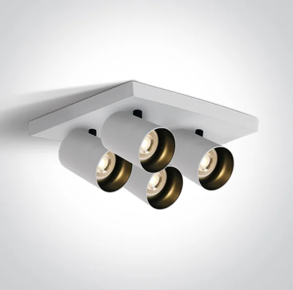 ONE Light Retro GU10 Spots - spot en saillie 4L - 25,5 x 25,5 x 10 cm - blanc