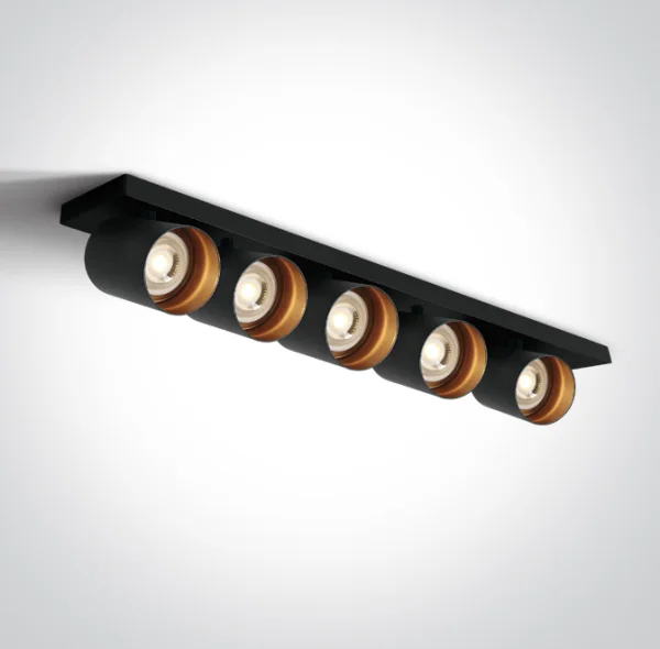 ONE Light Retro GU10 Spots - spot en saillie 5L - 65 x 7 x 10 cm - noir