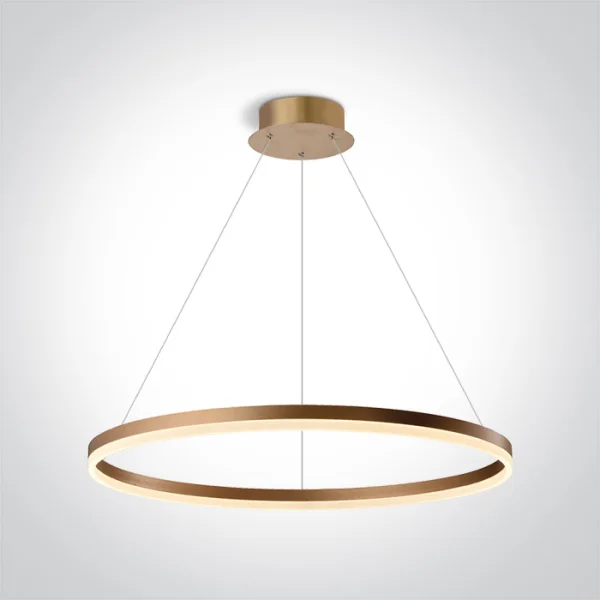 ONE Light Rings - lampe suspendue - Ø 80 x 150 cm - 60W LED inclus - laiton