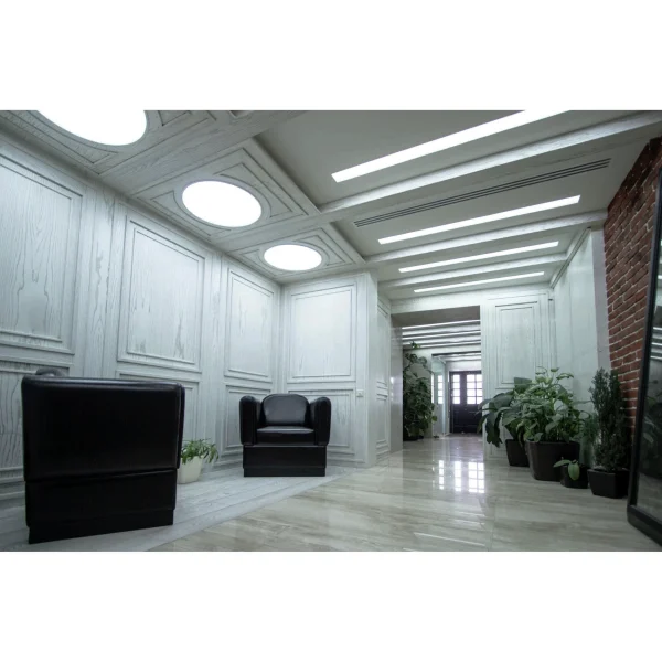 ONE Light Round Recessed Panels Die Cast - plafonnier - Ø 42 x 2 cm - 40W LED inclus - IP40 - blanc - couleur de lumière blanc chaud