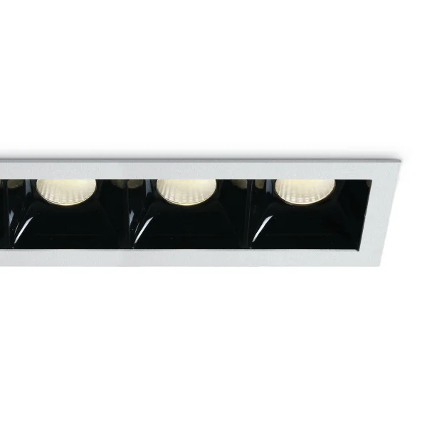 ONE Light Shop Square Boxes - spot encastré - 250 x 62 mm, 240 x 57 mm taille d'encastrement - 5 x 6,5W LED dimmable inclus - blanc