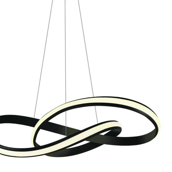 ONE Light Swirl - lampe suspendue - Ø 60 x 150 cm - 30W LED inclus - noir