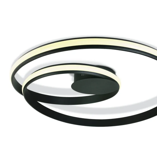 ONE Light Swirl - plafonnier - Ø 58 x 9,5 cm - 30W LED inclus - noir