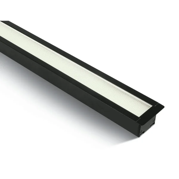ONE Light UGR19 Profils linéaires LED encastrés - plafonnier encastré - 121 x 5 x 5,5 cm - 40W LED inclus - noir - couleur de lumière blanc chaud