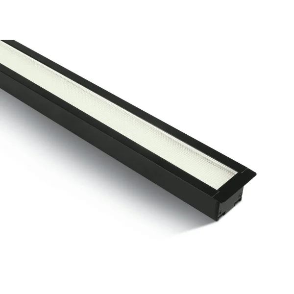 ONE Light UGR19 Profils linéaires LED encastrés - plafonnier encastré - 121 x 5 x 5,5 cm - 40W LED inclus - noir - couleur de lumière blanche
