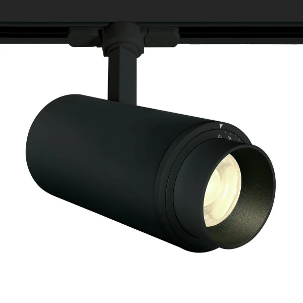 ONE Light Zoomable - spot sur rail - système de rail triphasé - Ø 9 x 20 cm - 30W LED inclus - noir - couleur de lumière blanc chaud