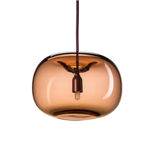 Örsjö Belysning Suspension allongée Pebble arrondie rouge oxyde-verre