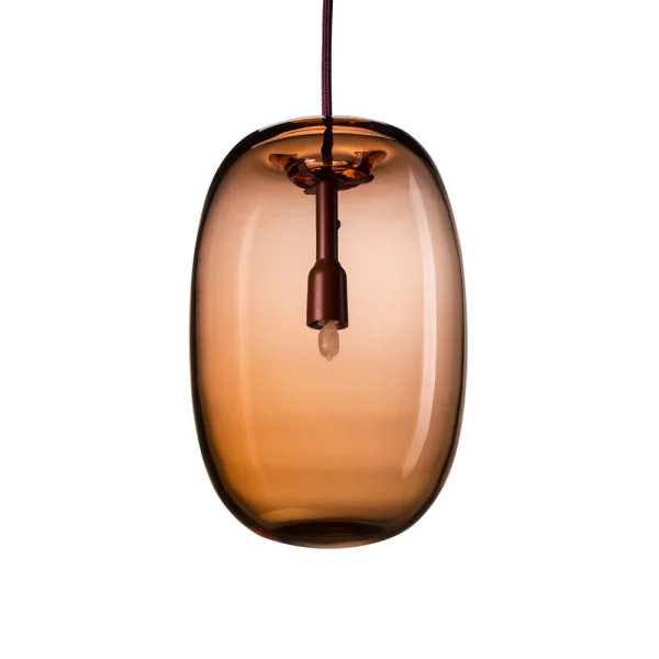 Örsjö Belysning Suspension Pebble rouge sang, allongé, verre