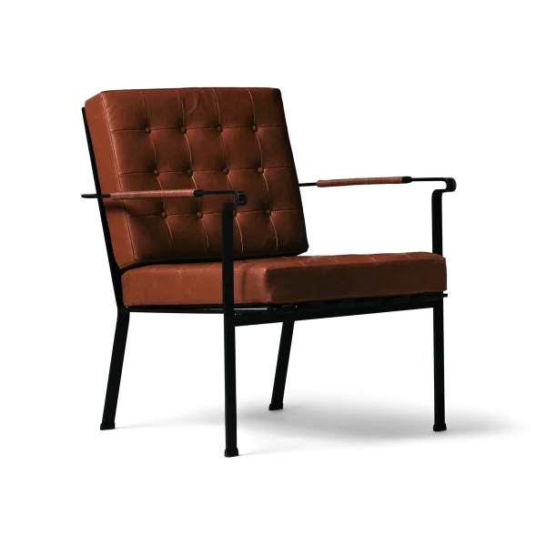 OX Denmarq Fauteuil Heather Chair structure noire Cognac