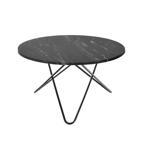 OX Denmarq Table à manger Big O Table marbre marquina, structure noire