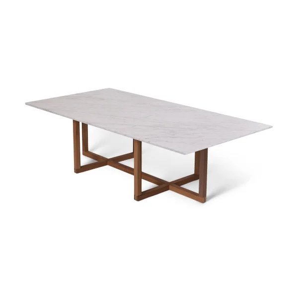 OX Denmarq Table basse Big Ninety 70x140 cm, dessous en chêne fumé Marbre blanc