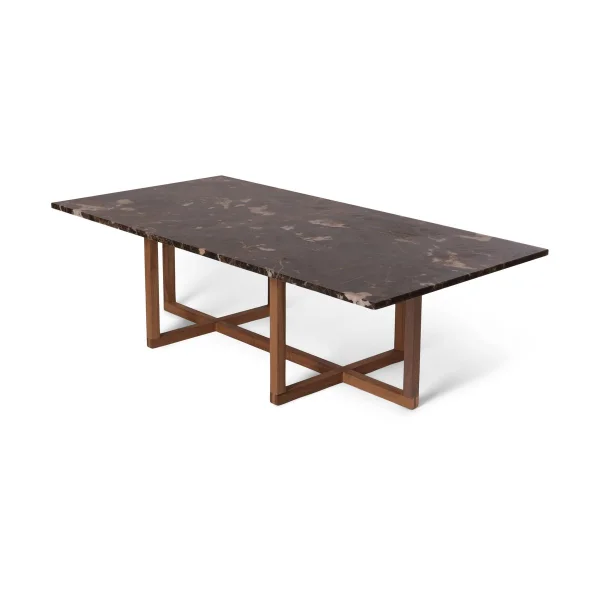 OX Denmarq Table basse Big Ninety 70x140 cm, dessous en chêne fumé Marbre brun