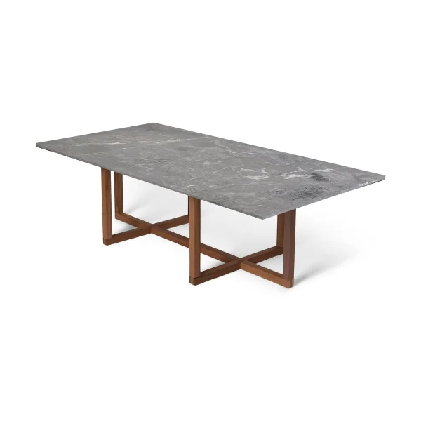 OX Denmarq Table basse Big Ninety 70x140 cm, dessous en chêne fumé Marbre gris