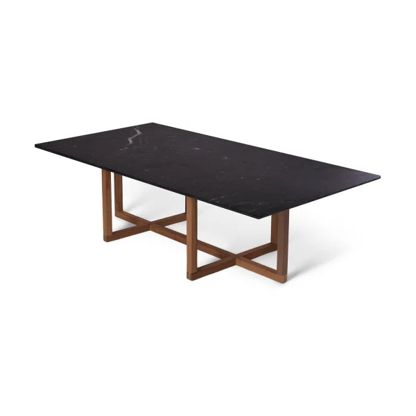 OX Denmarq Table basse Big Ninety 70x140 cm, dessous en chêne fumé Marbre noir