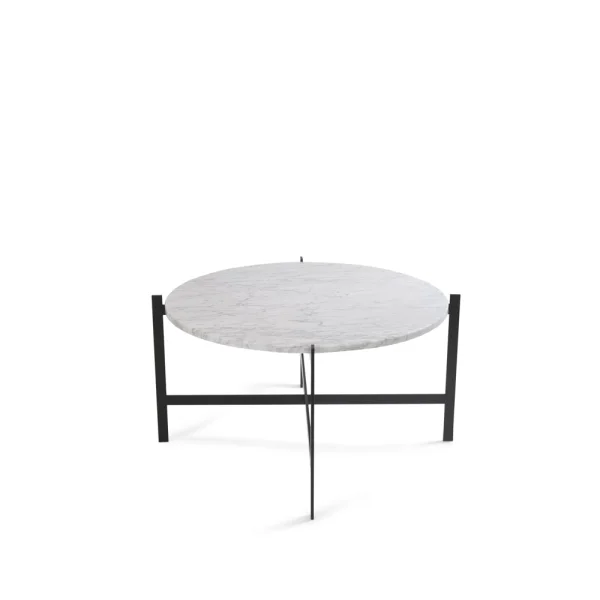 OX Denmarq Table basse Deck marbre blanc, support noir