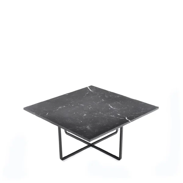 OX Denmarq Table basse Ninety marbre marquina, support noir