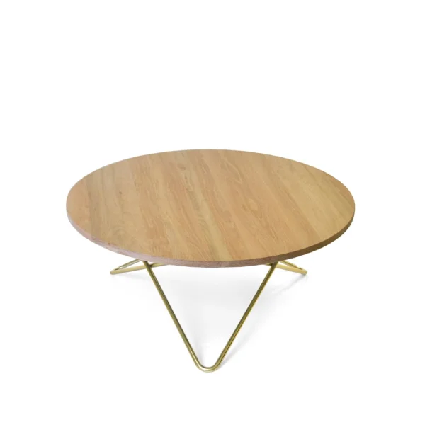 OX Denmarq Table basse O chêne laqué mat, support en laiton