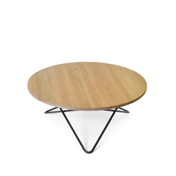 OX Denmarq Table basse O chêne laqué mat, support laqué noir