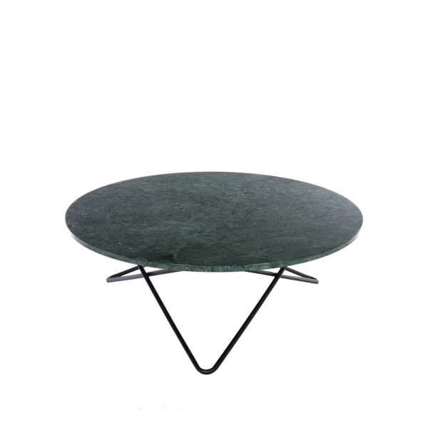 OX Denmarq Table basse O Large marbre indien, support laqué noir