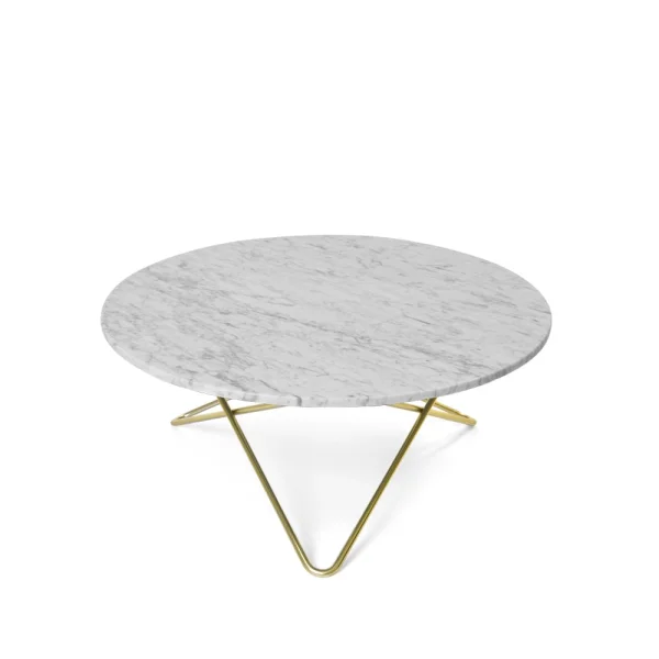 OX Denmarq Table basse O marbre blanc, support en laiton