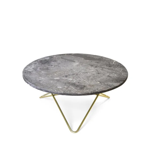 OX Denmarq Table basse O Marbre gris, support en laiton