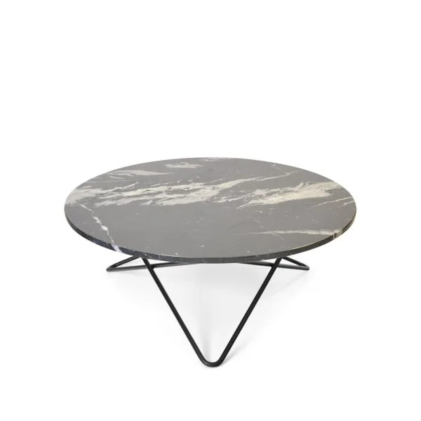 OX Denmarq Table basse O marbre noir, support noir