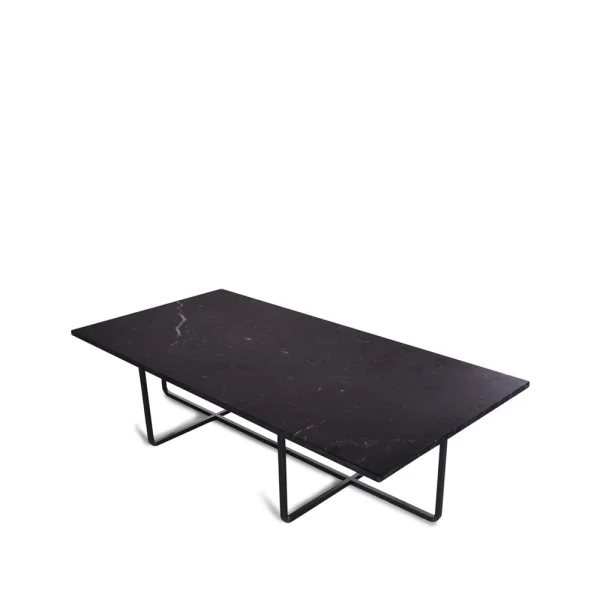 OX Denmarq Table basse rectangulaire Ninety marbre marquina, support noir