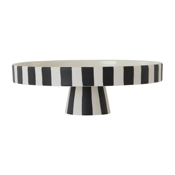 OYOY Grand plat à service Toppu Ø27 cm Noir-blanc