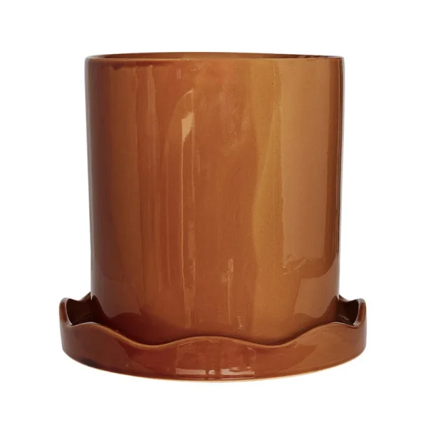 OYOY Living Design - Nami Pot de Fleurs w/Soucoupe Large Ambre