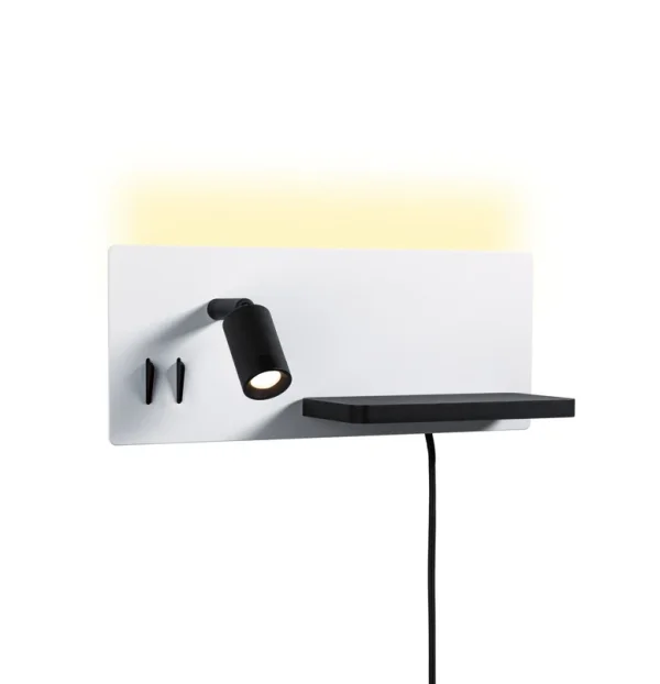 Paulmann - Applique murale LED Serra, noir, 2 700 K, droite