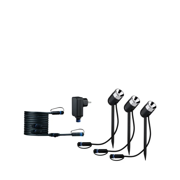 Paulmann - Plug & Shine 3 LED Lampe de Jardin Pike IP65 Anthracite
