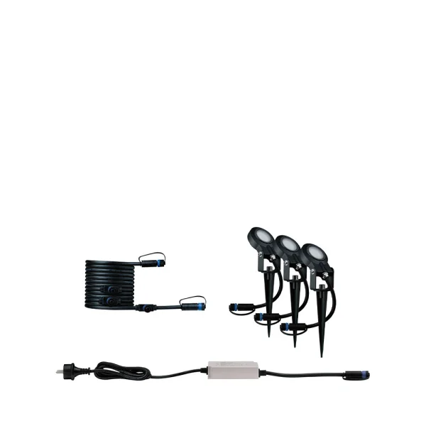 Paulmann - Plug & Shine 3 LED Lampe de Jardin Sting IP67 Anthracite