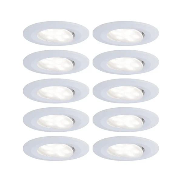 Paulmann - Spot encastré Calla blanc orientable 4 000 K on/off lot de 10