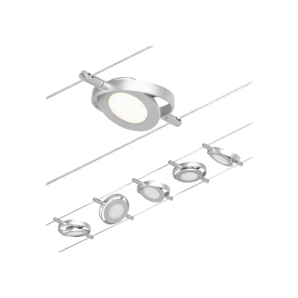 Paulmann - Wire RoundMac système de lampes LED sur câble, à 5 lampes, chromé