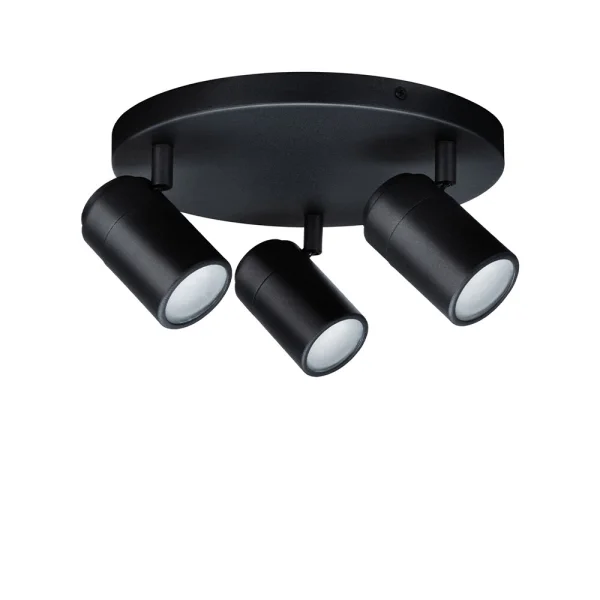 Paulmann - Zyli 3 Plafonnier IP44 Round Dim. Mat Noir