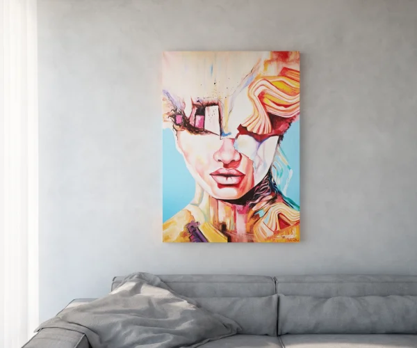 Peinture Expression multicolore 100x140 cm acrylique sur toile