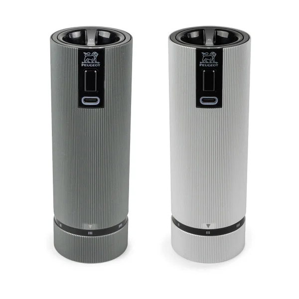 Peugeot Moulin à sel et poivre électrique Line Z DUO 2 pièces Aluminium-carbon