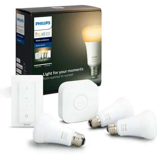 Philips Hue - Kit de démarrage  White Amb. 3 E27