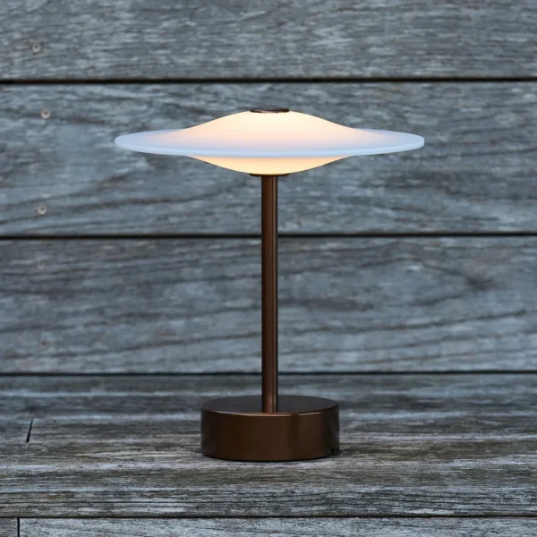 Piet Hein - lampe à poser LED portable Sinus 22, bronze, IP44