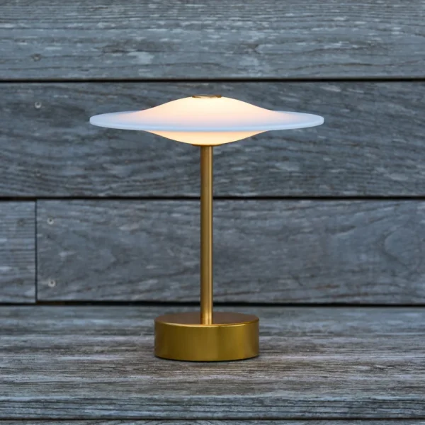 Piet Hein - lampe à poser LED portable Sinus 22, laiton, IP44