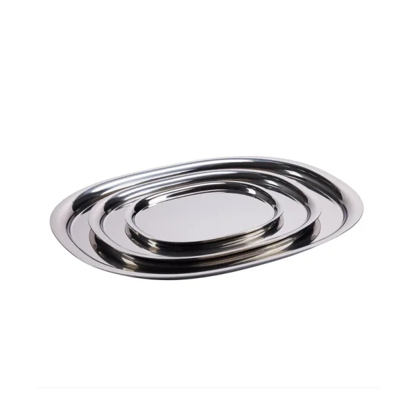 Piet Hein - Plateau Superellipse, lot de 3, acier inoxydable