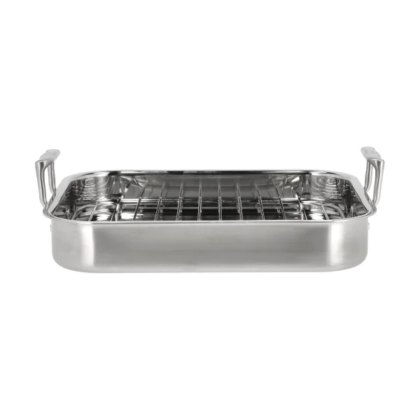 Pillivuyt Plat à four avec grille Somme 32x26,5x5,5 cm Acier inoxydable