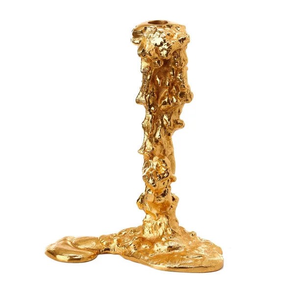 POLSPOTTEN Bougeoir Drip L 25 cm Or