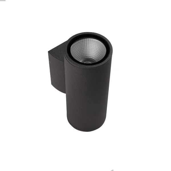 Projectlight Borat - applique murale extérieure - 9 x 13,2 x 22 cm - 2 x 6W LED inclus - IP65 - gris foncé