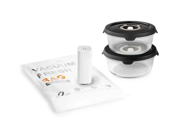 Récipient en verre sous vide rond - complet sous vide
