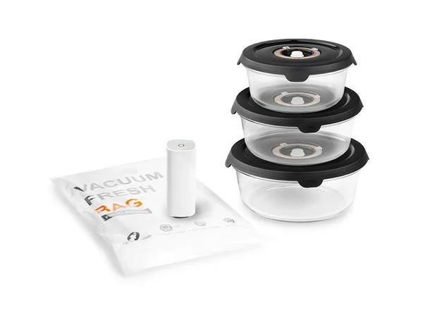 Récipient en verre sous vide rond - sacs sous vide